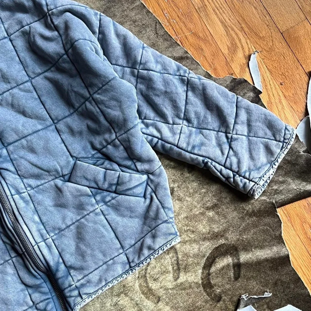 Free people Dolman sleeve quilted jacket ✨ stormy waters blue color size XS - Picture 2 of 4